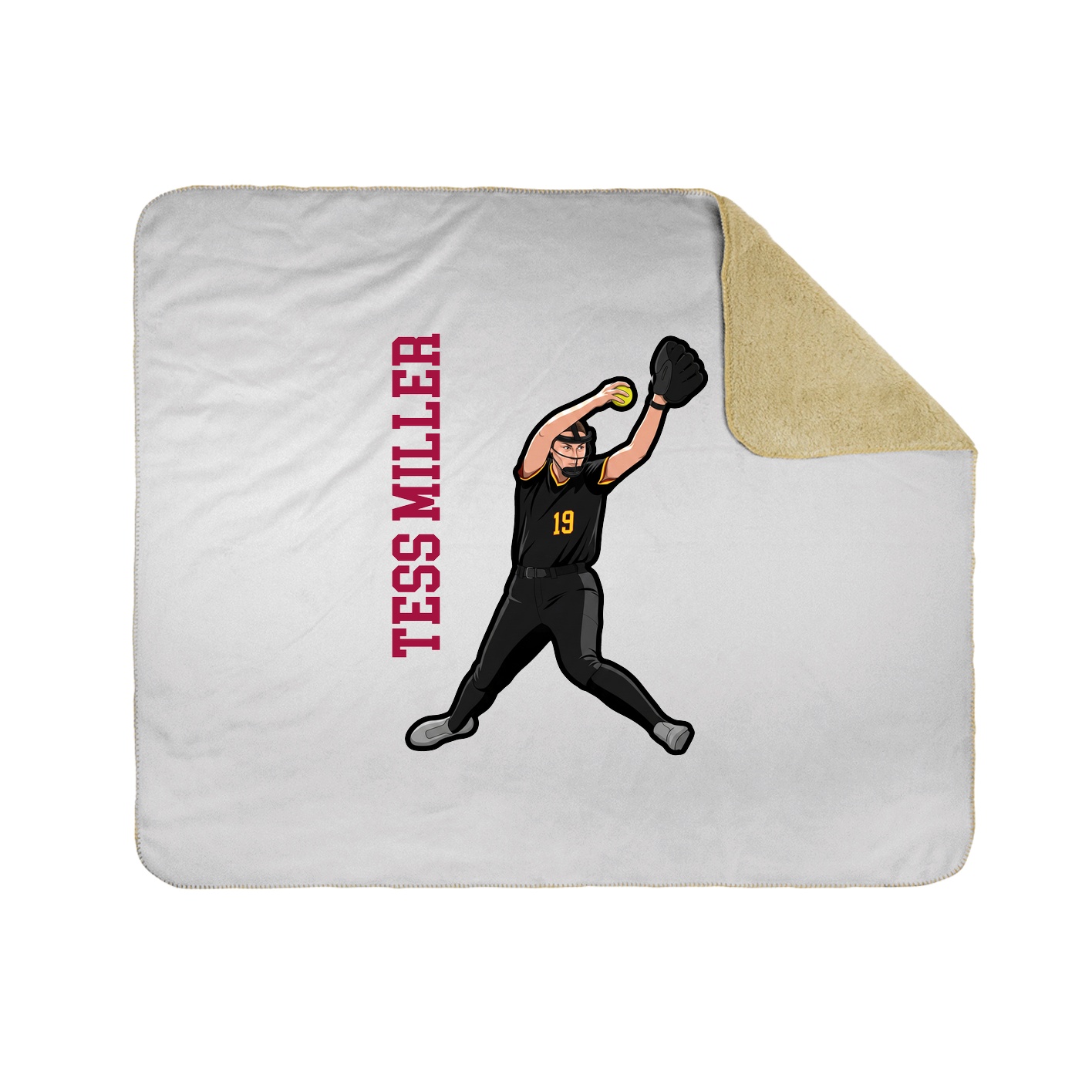 Throw Blanket — Name Vertical in White