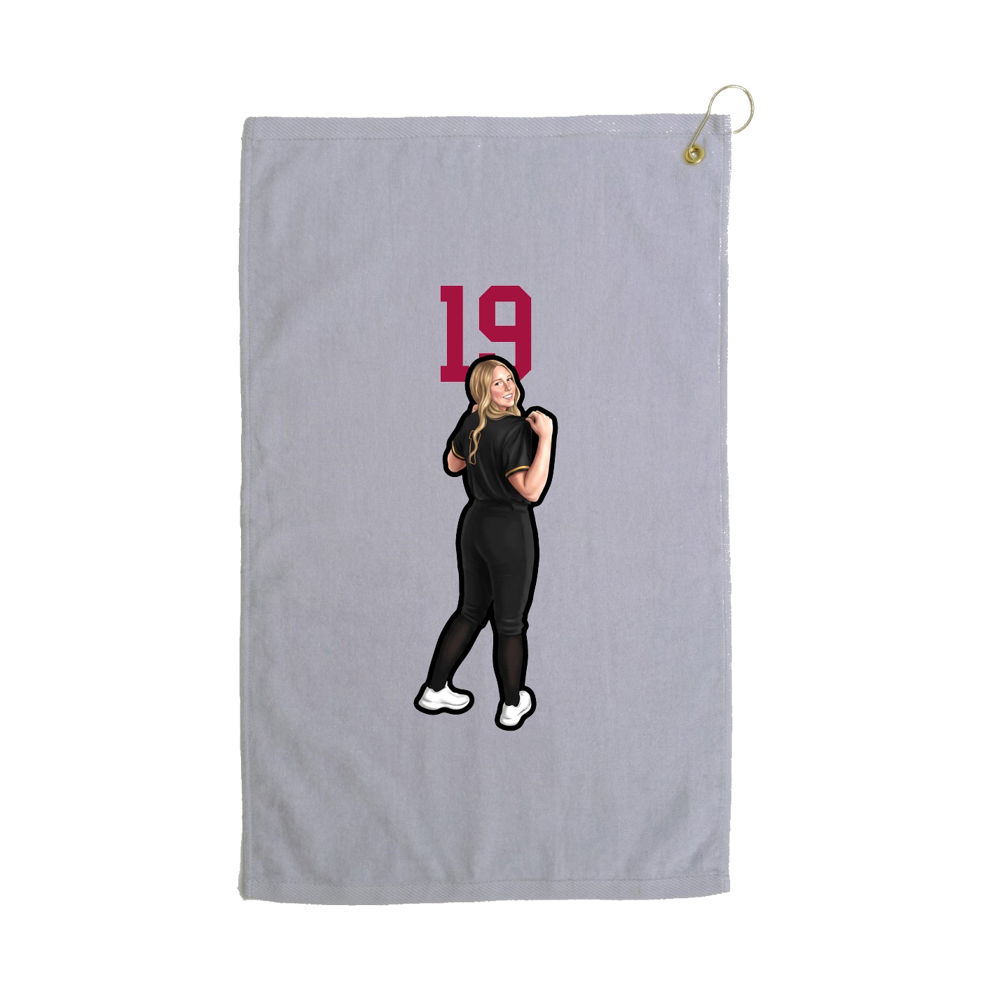 Golf Towel — Number Top in Grey