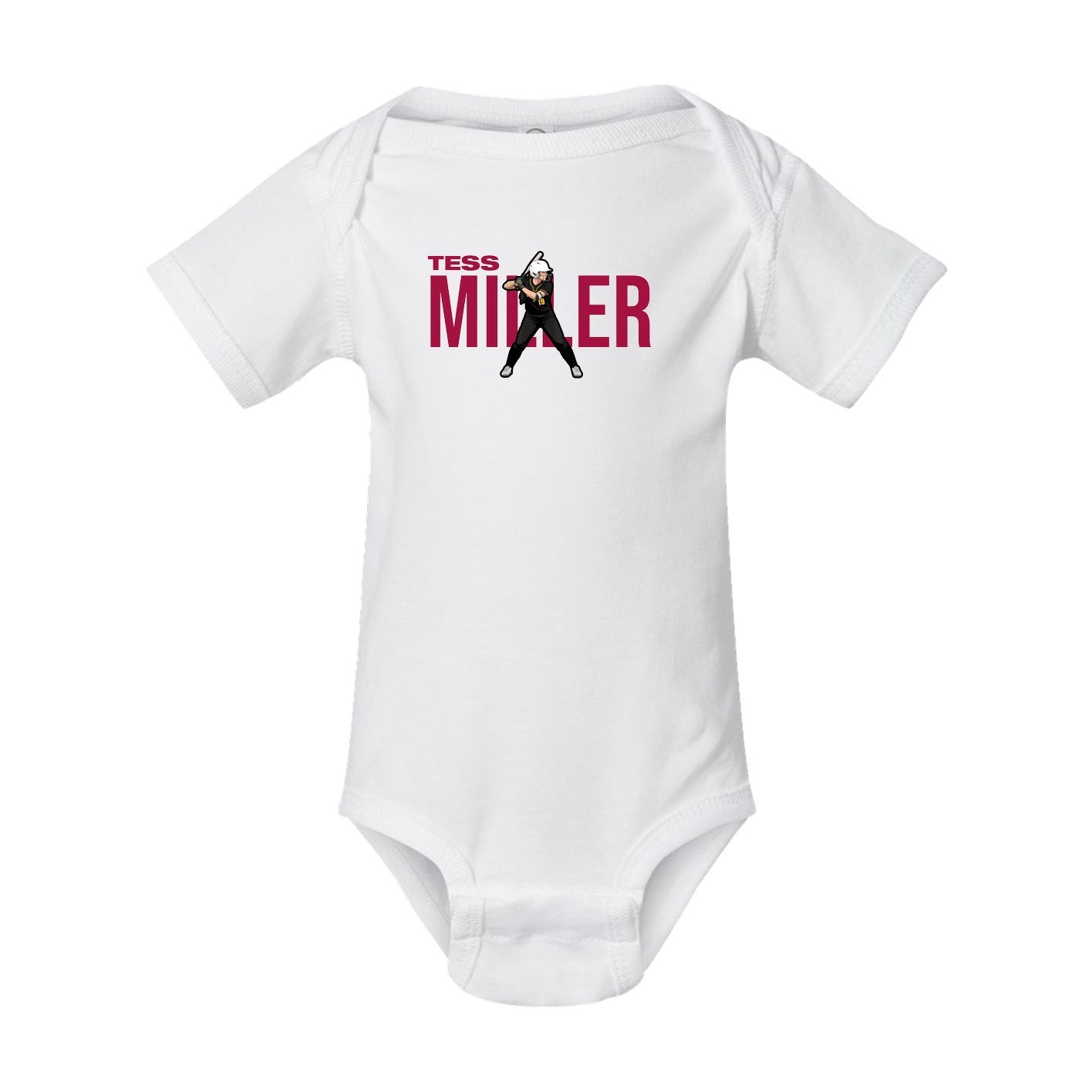 Baby Onesie — Player Name in White