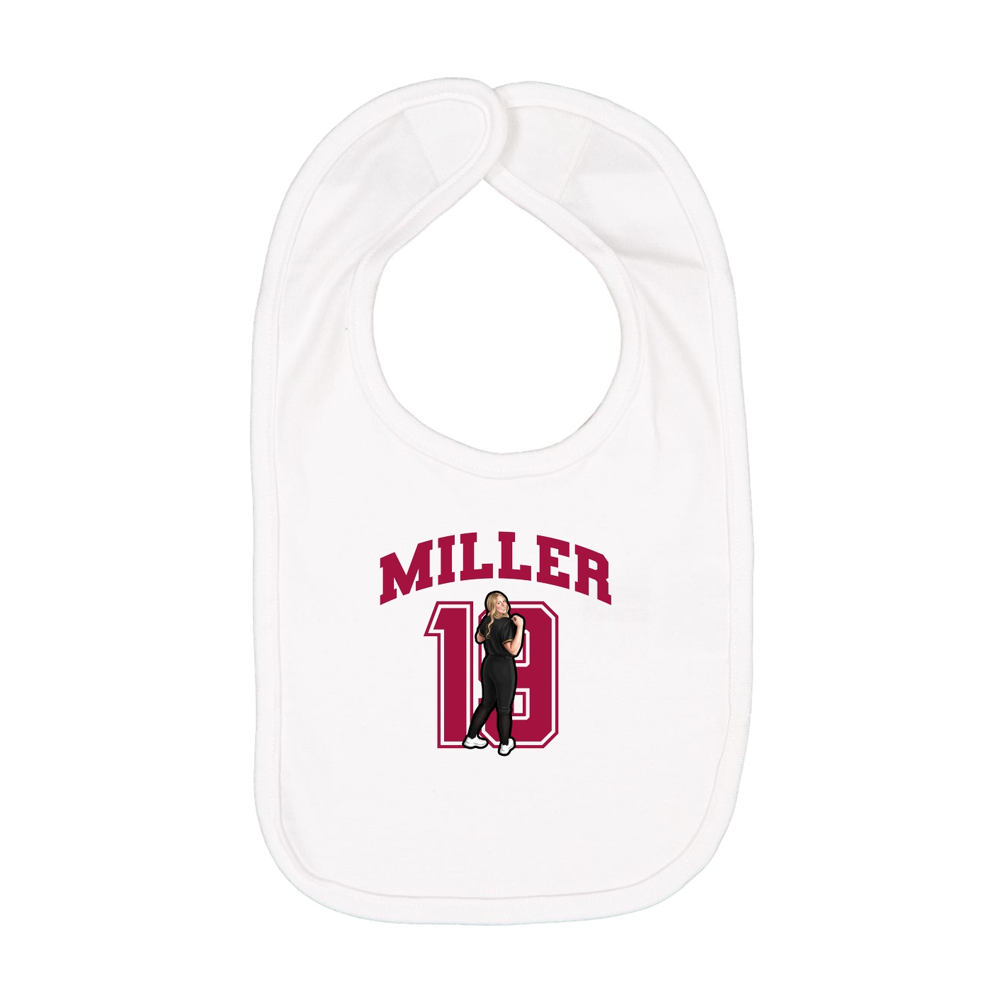 Infant Bib — Number in White