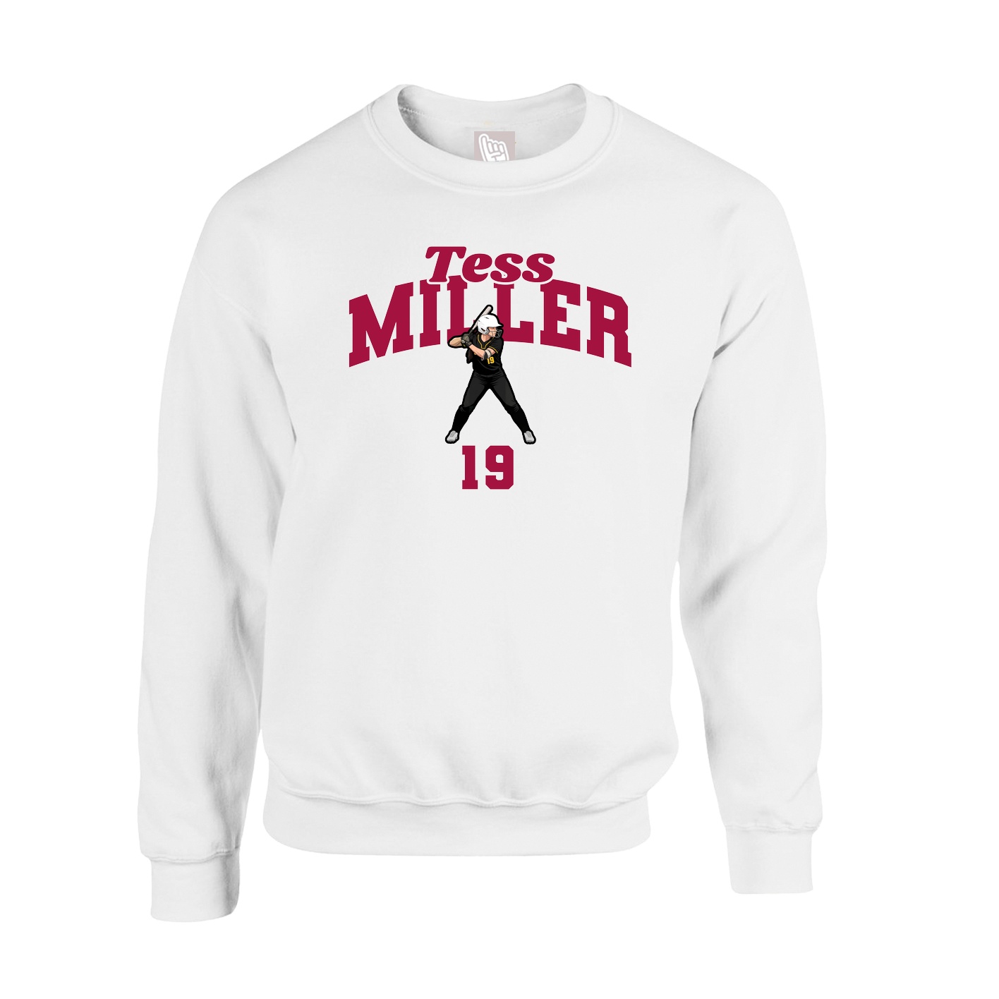 Fleece Crew — Signature Arch in White
