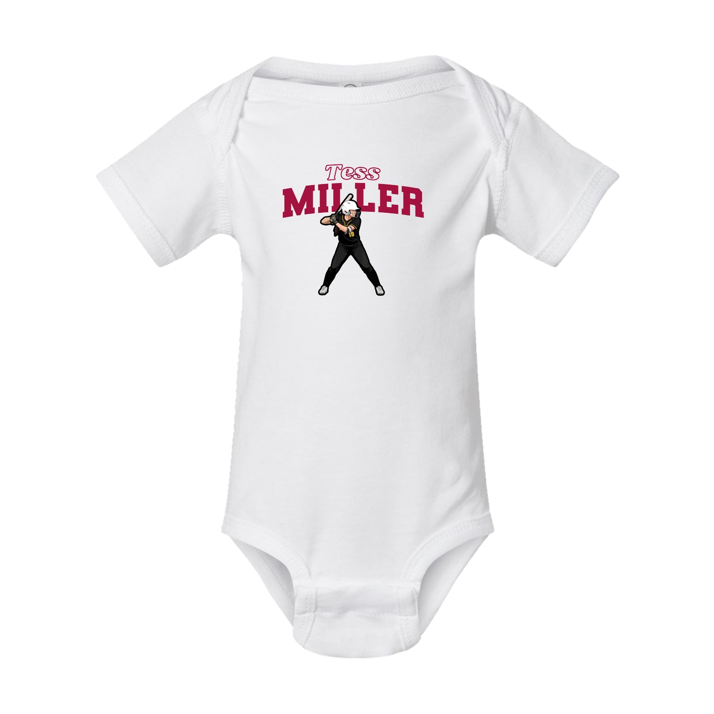 Baby Onesie — Name Arch in White