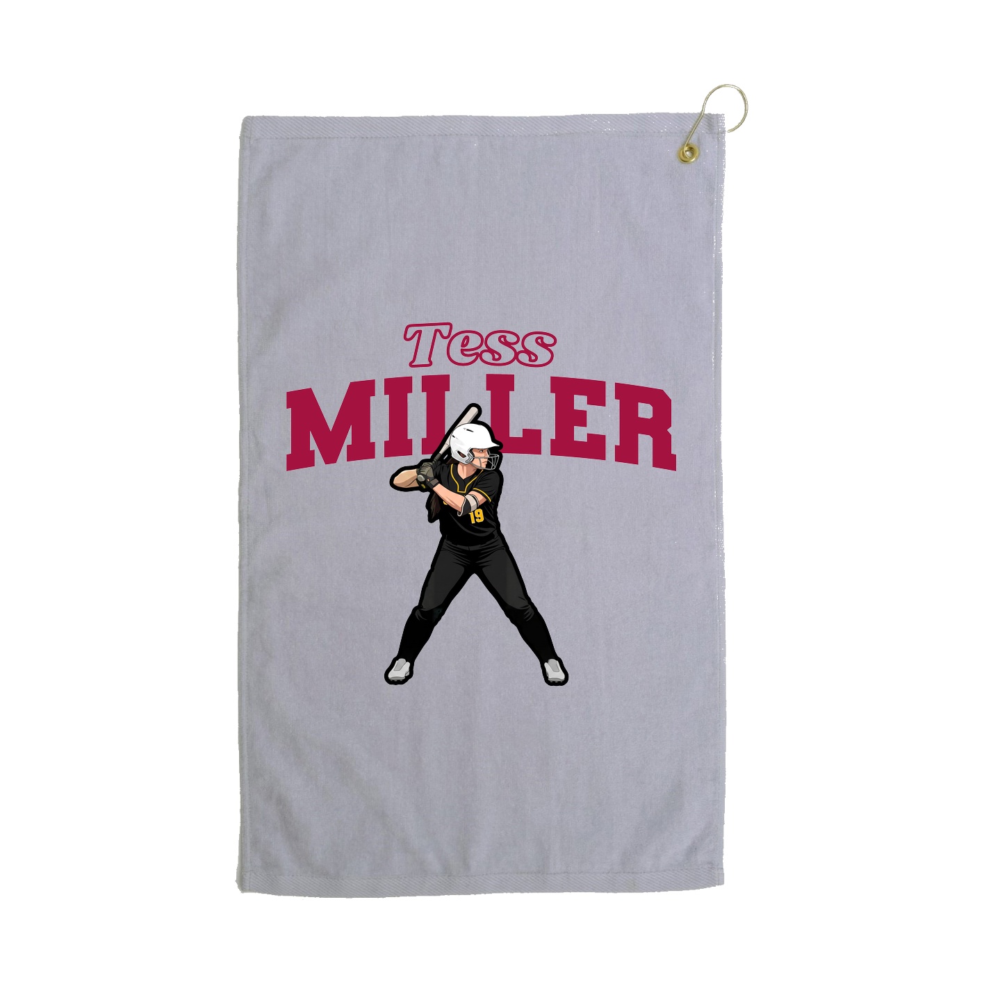 Golf Towel — Name Arch in Grey