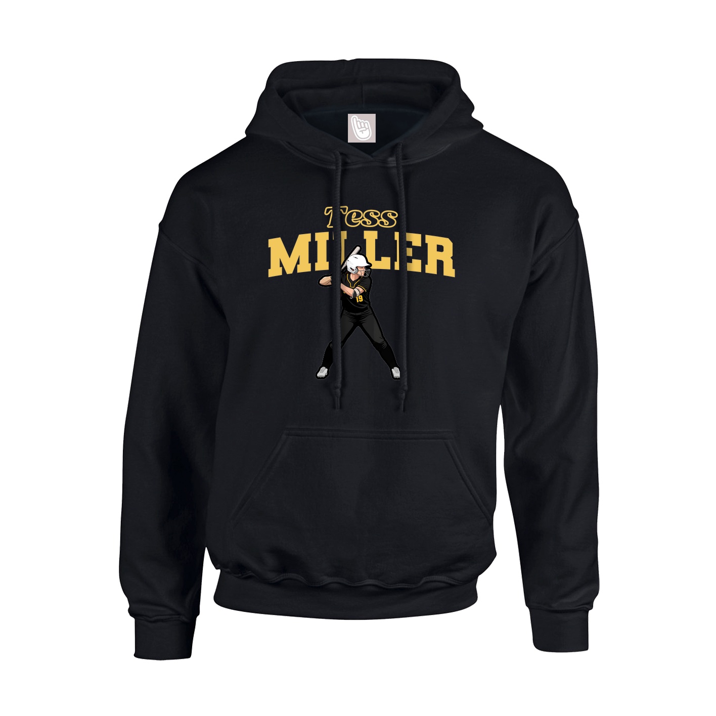 Youth Hoodie — Name Arch in Black