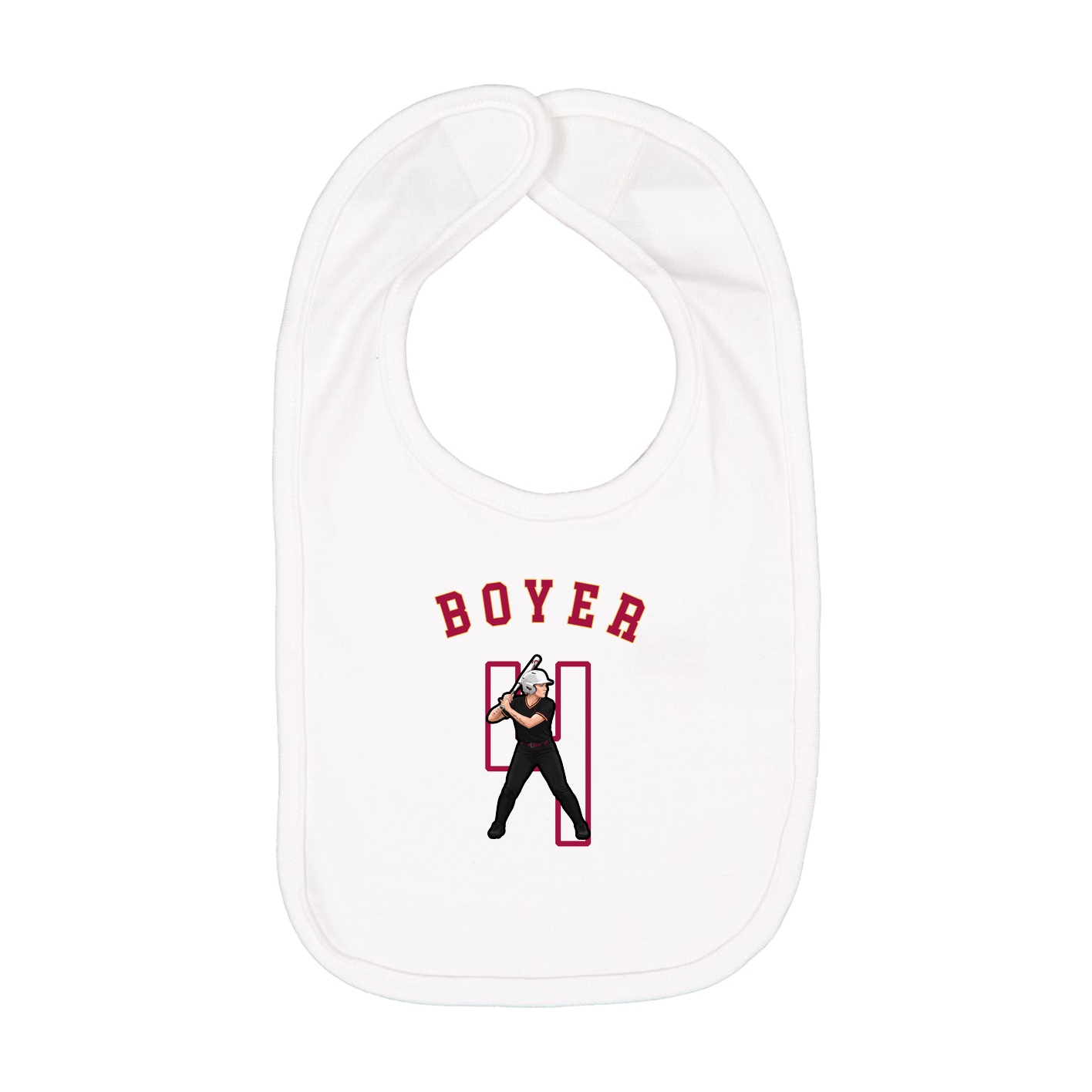 Infant Bib — Shirsey Arch in White