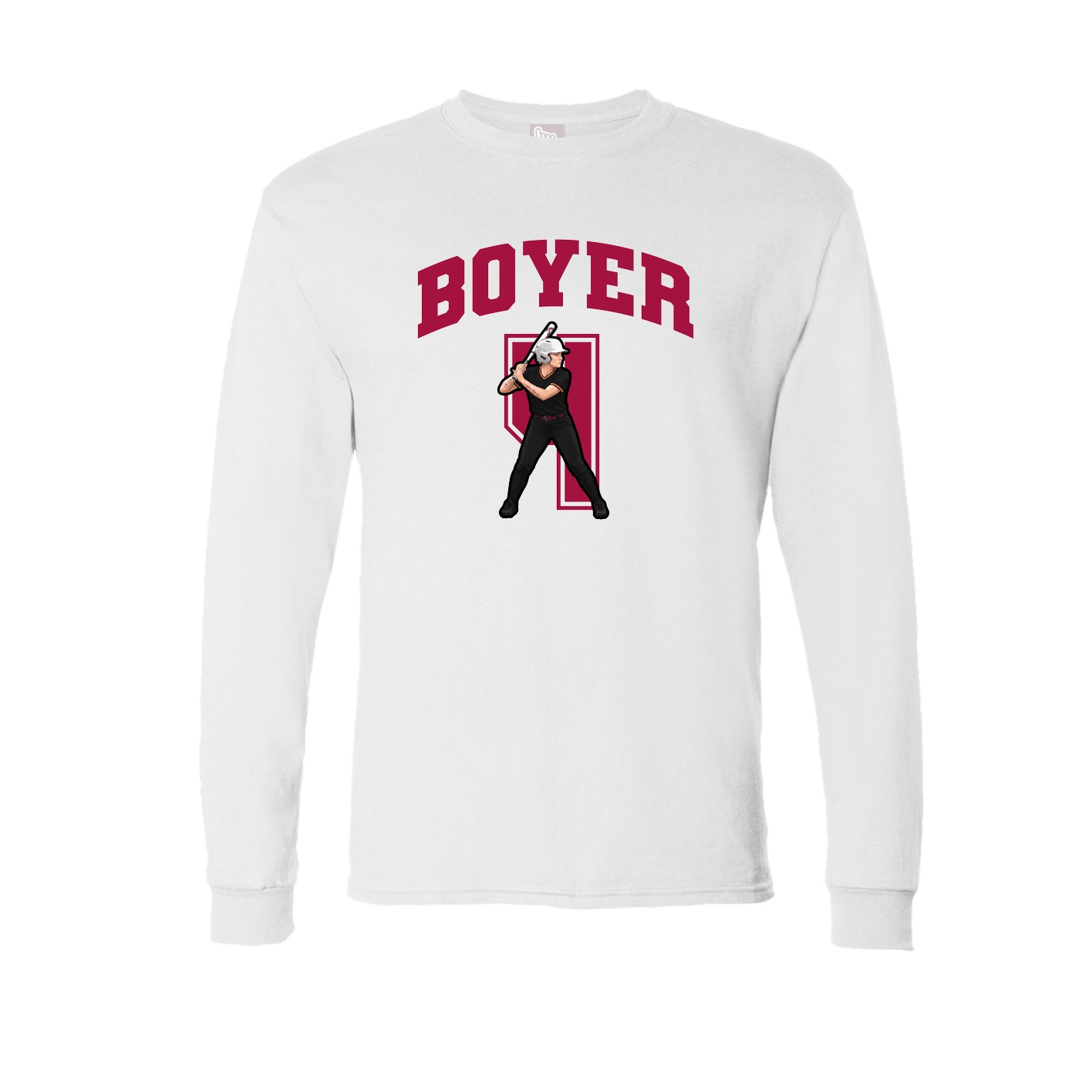 Long Sleeve Tee — Number in White