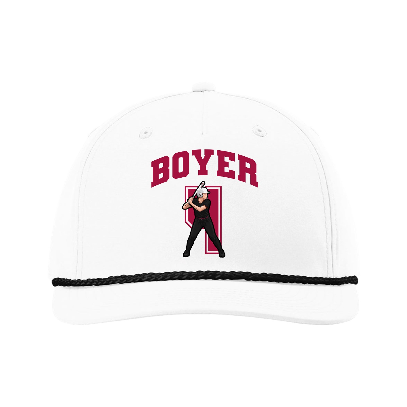 Five-Panel Classic Rope Cap — Number in White