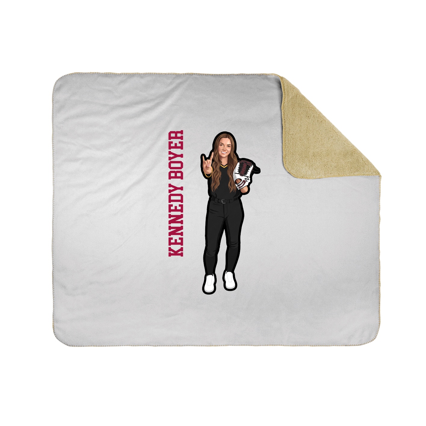 Throw Blanket — Name Vertical in White