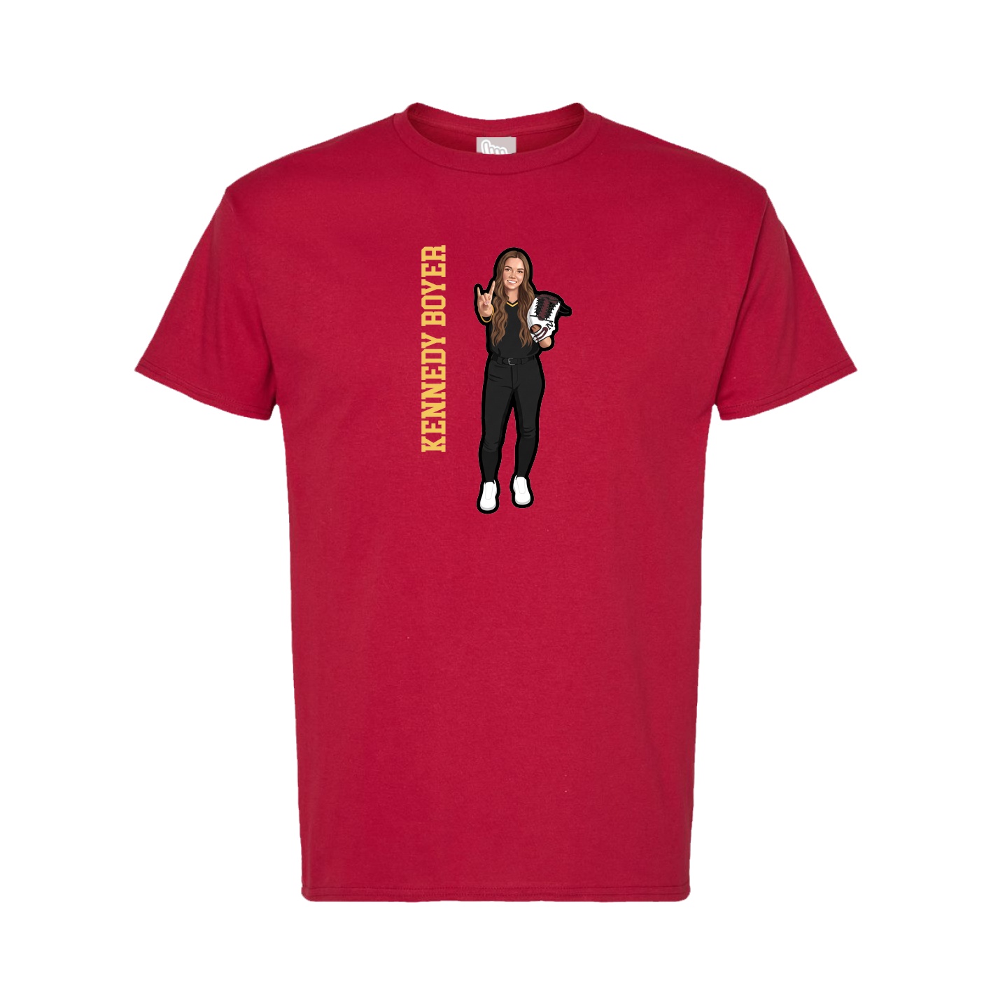 Tee — Name Vertical in Crimson