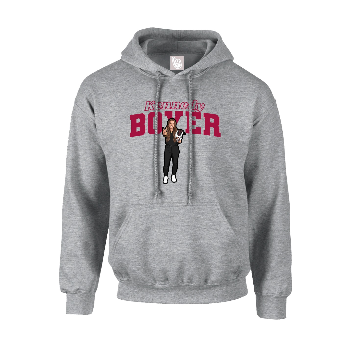 Hoodie — Name Arch in Grey