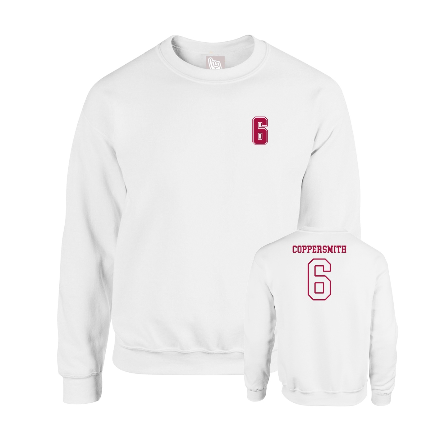 Fleece Crew — Chest Back in White