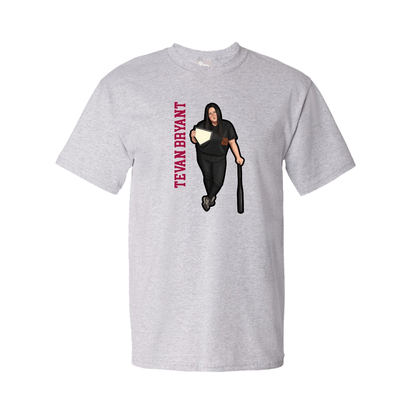 Tee — Name Vertical in Grey