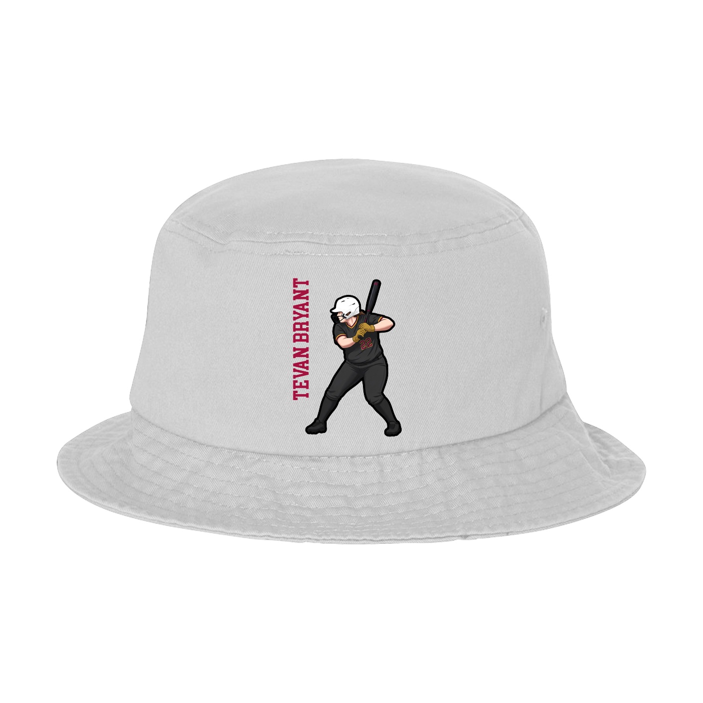 Bucket Cap — Name Vertical in White