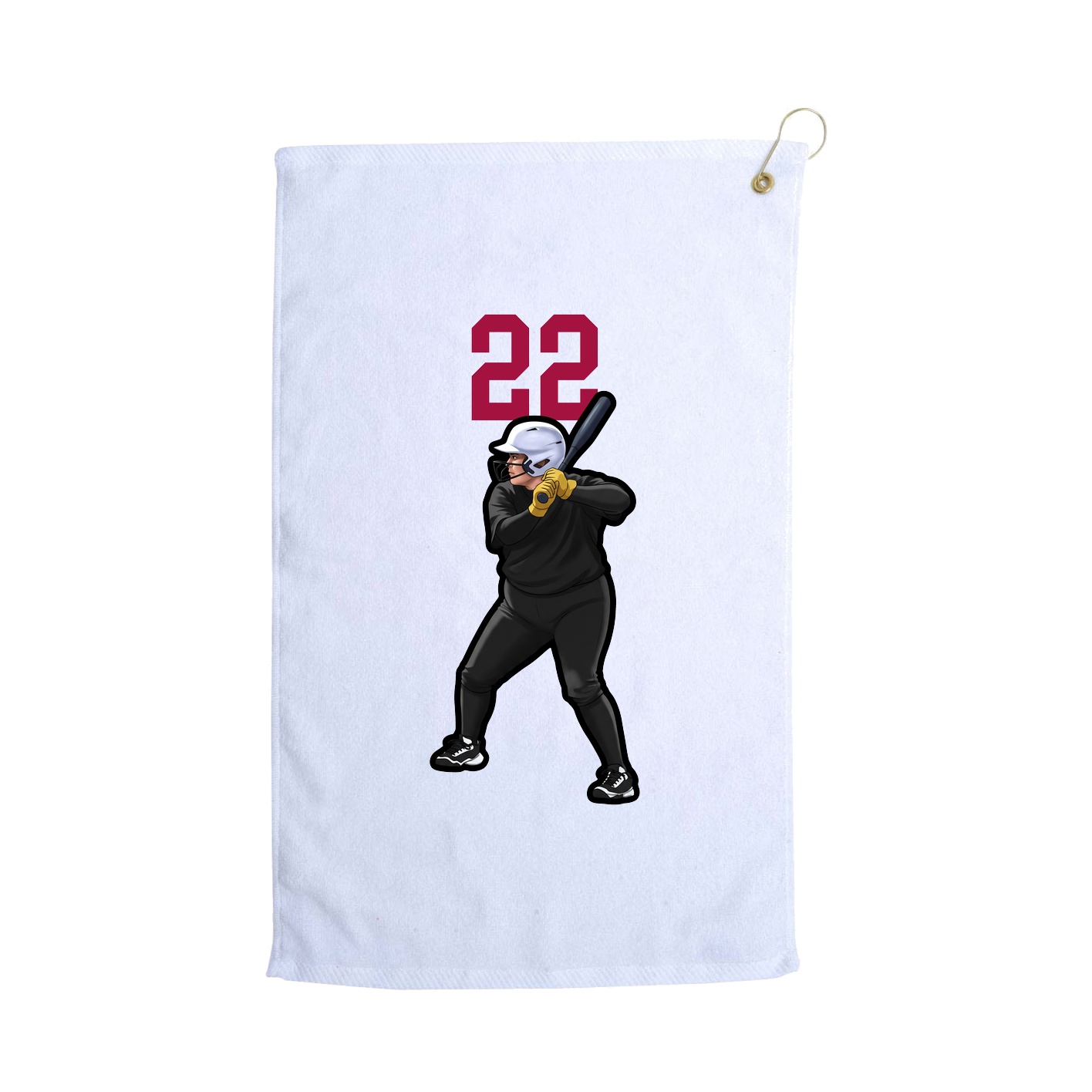 Golf Towel — Number Top in White