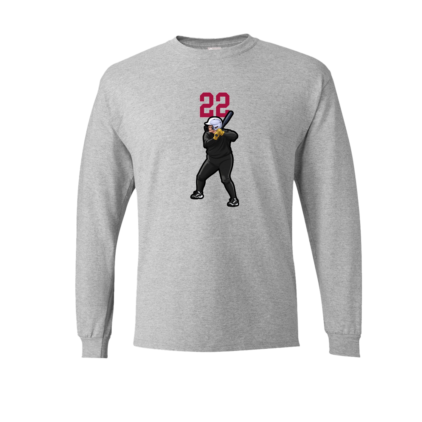 Long Sleeve Tee — Number Top in Grey