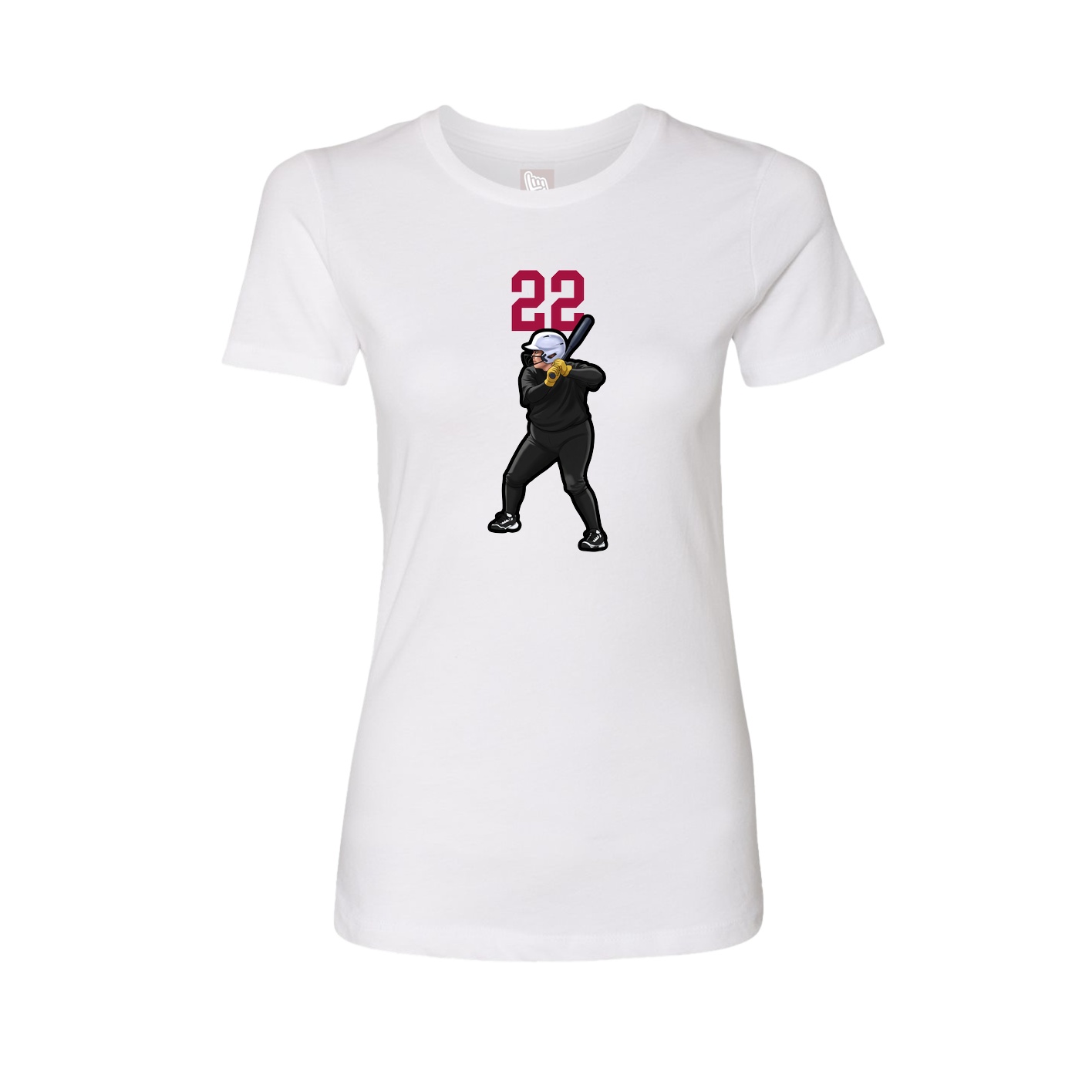 Fitted Women's Tee — Number Top in White