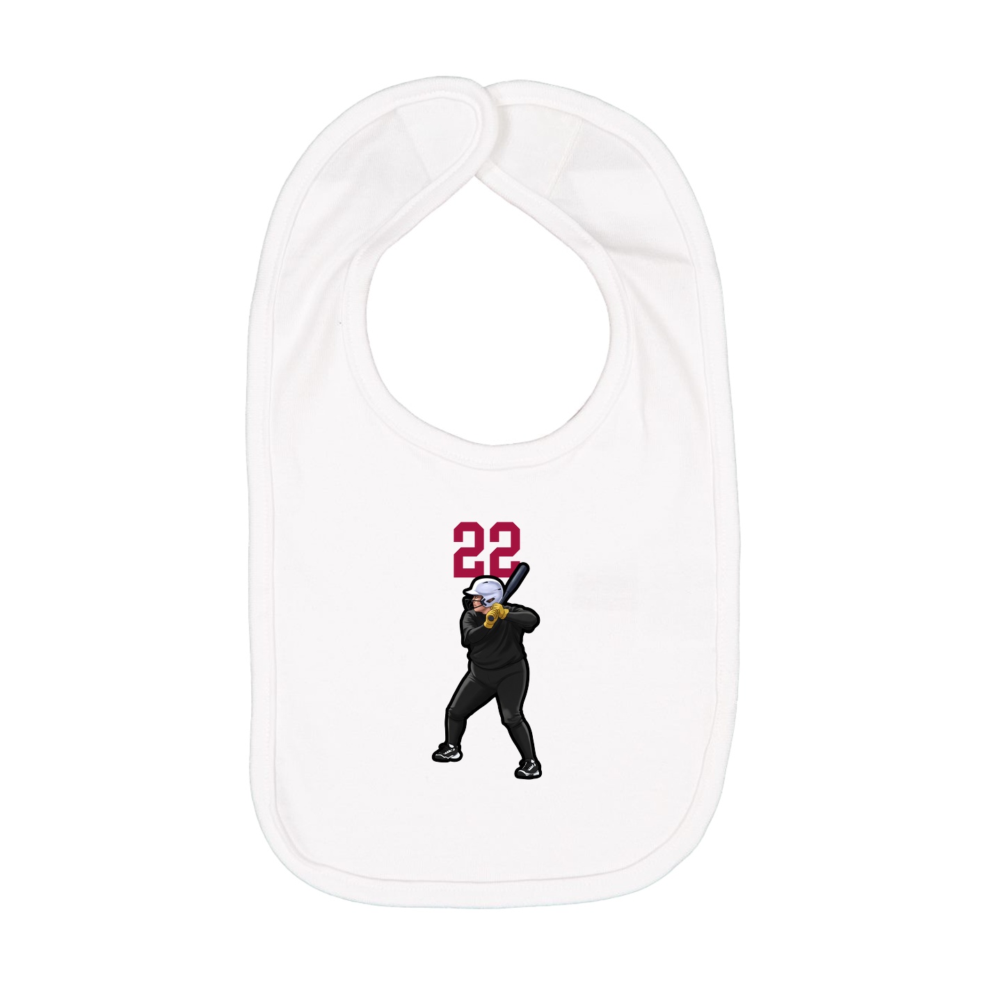 Infant Bib — Number Top in White