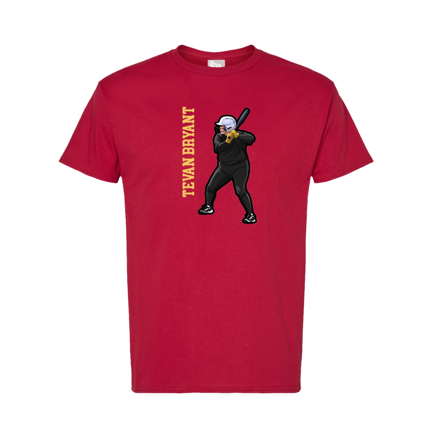 Tee — Name Vertical in Crimson