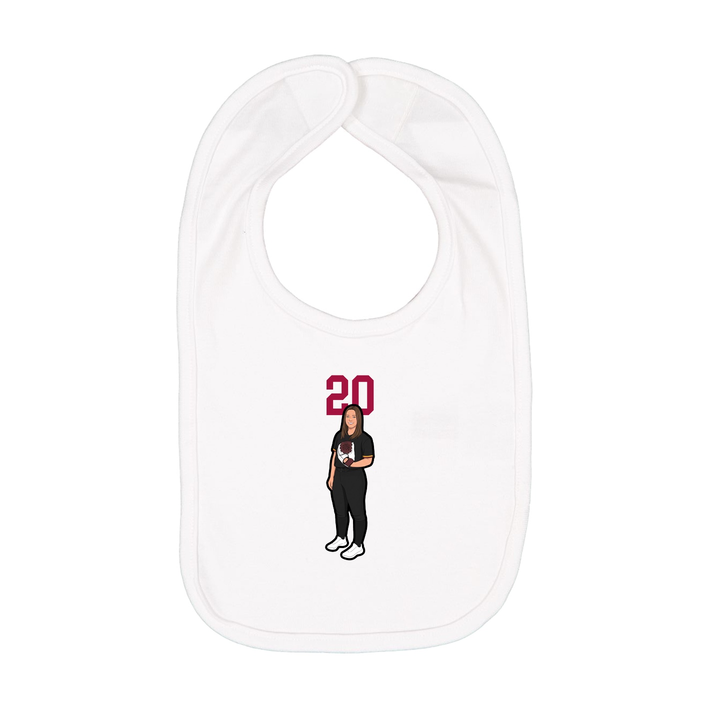 Infant Bib — Number Top in White