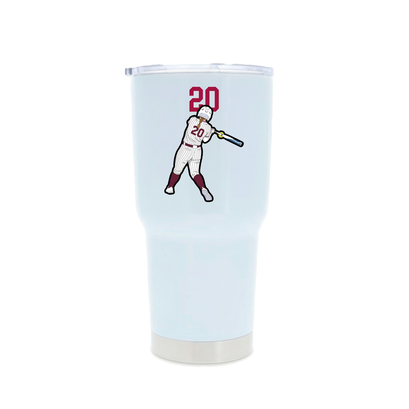 30oz Stainless Steel Tumbler — Number Top in White