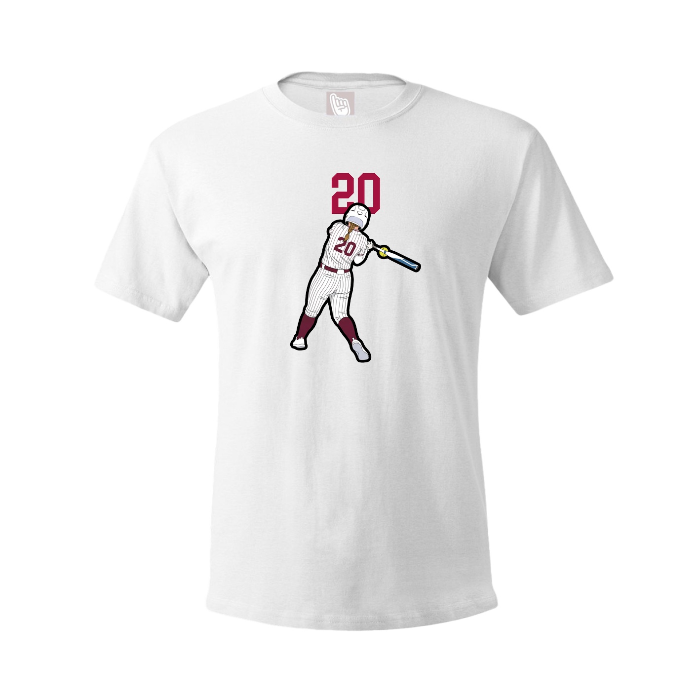 Youth Tee — Number Top in White