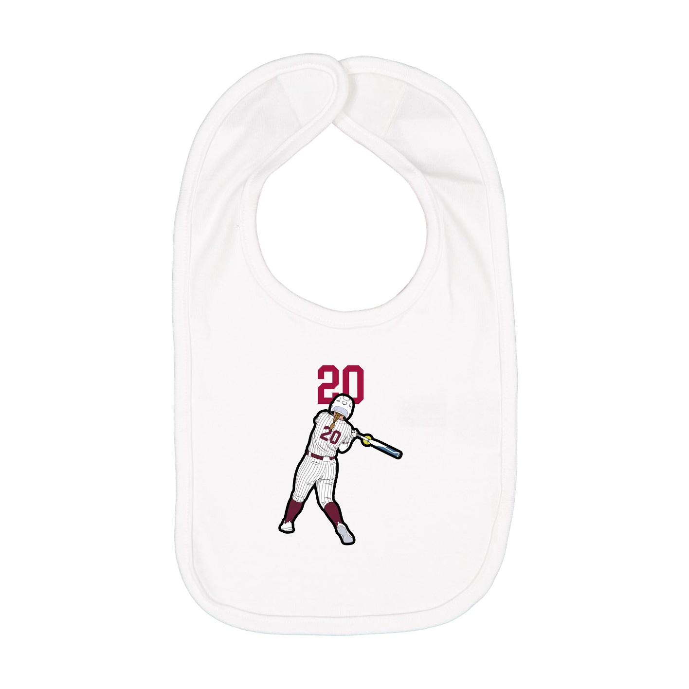 Infant Bib — Number Top in White