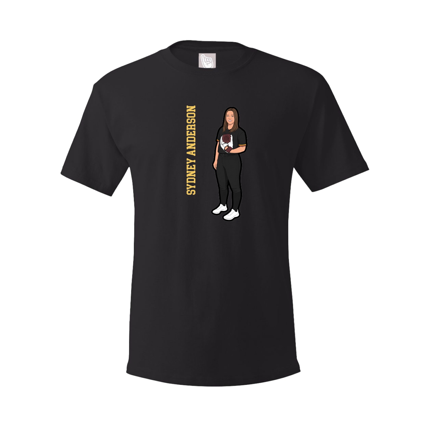 Youth Tee — Name Vertical in Black