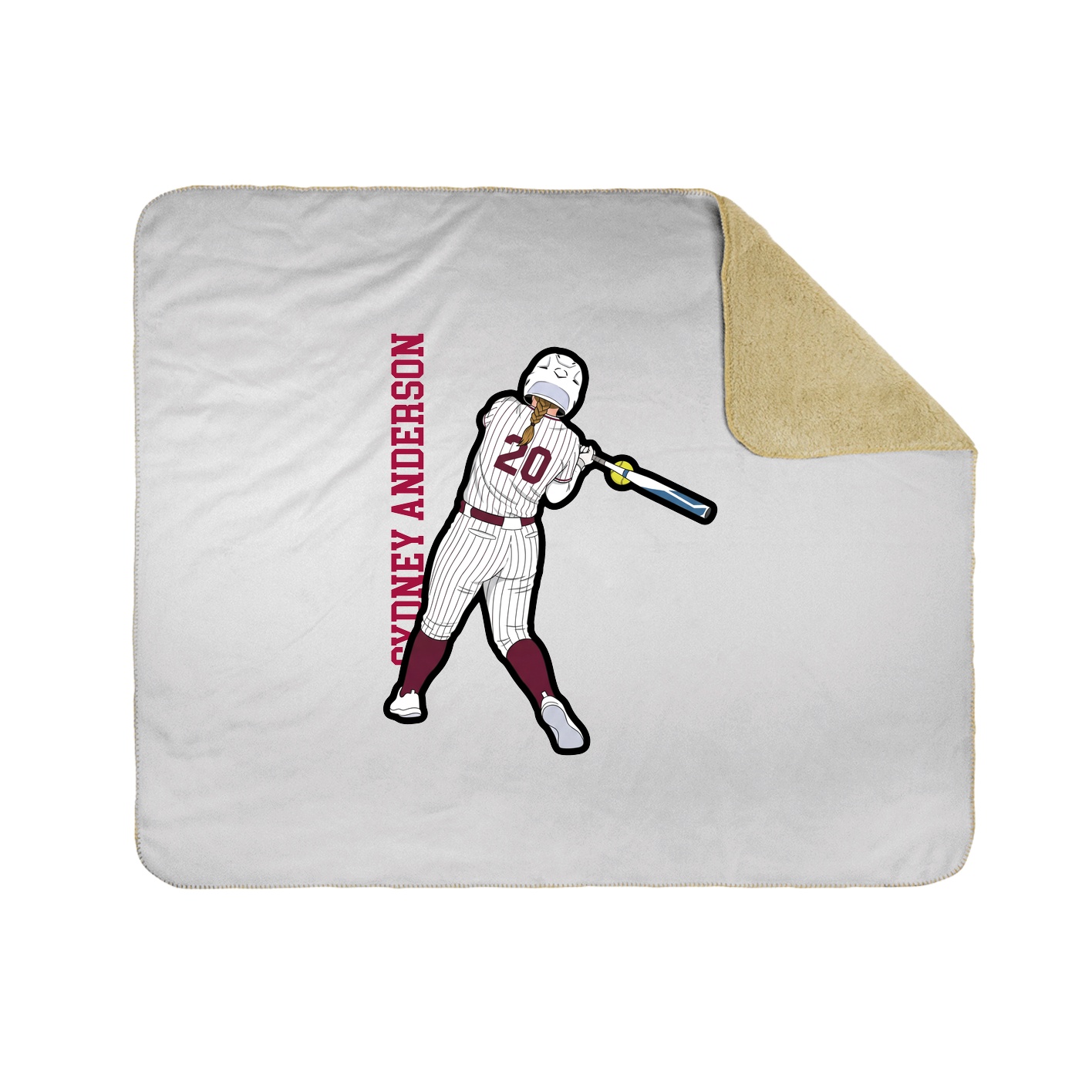 Throw Blanket — Name Vertical in White