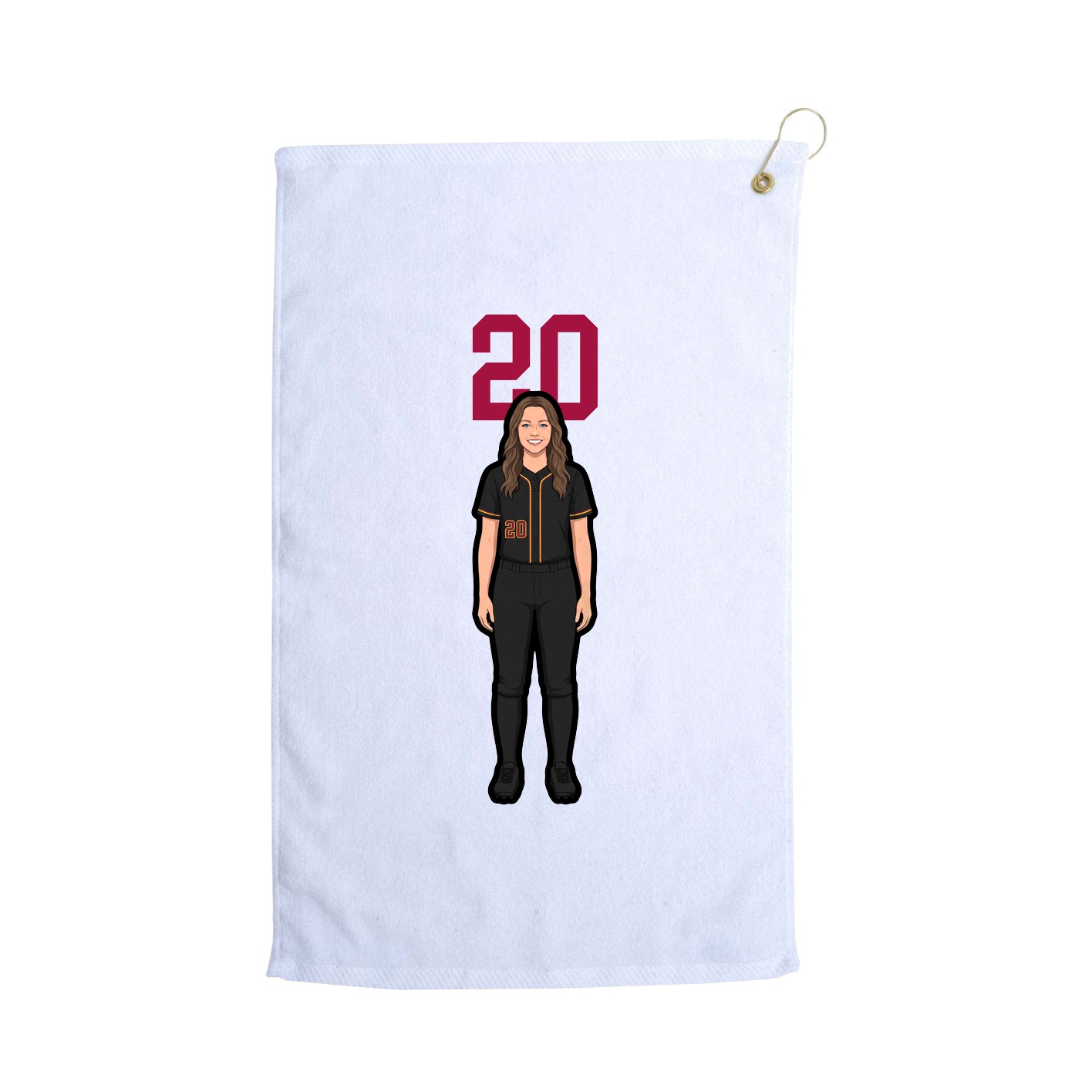 Golf Towel — Number Top in White