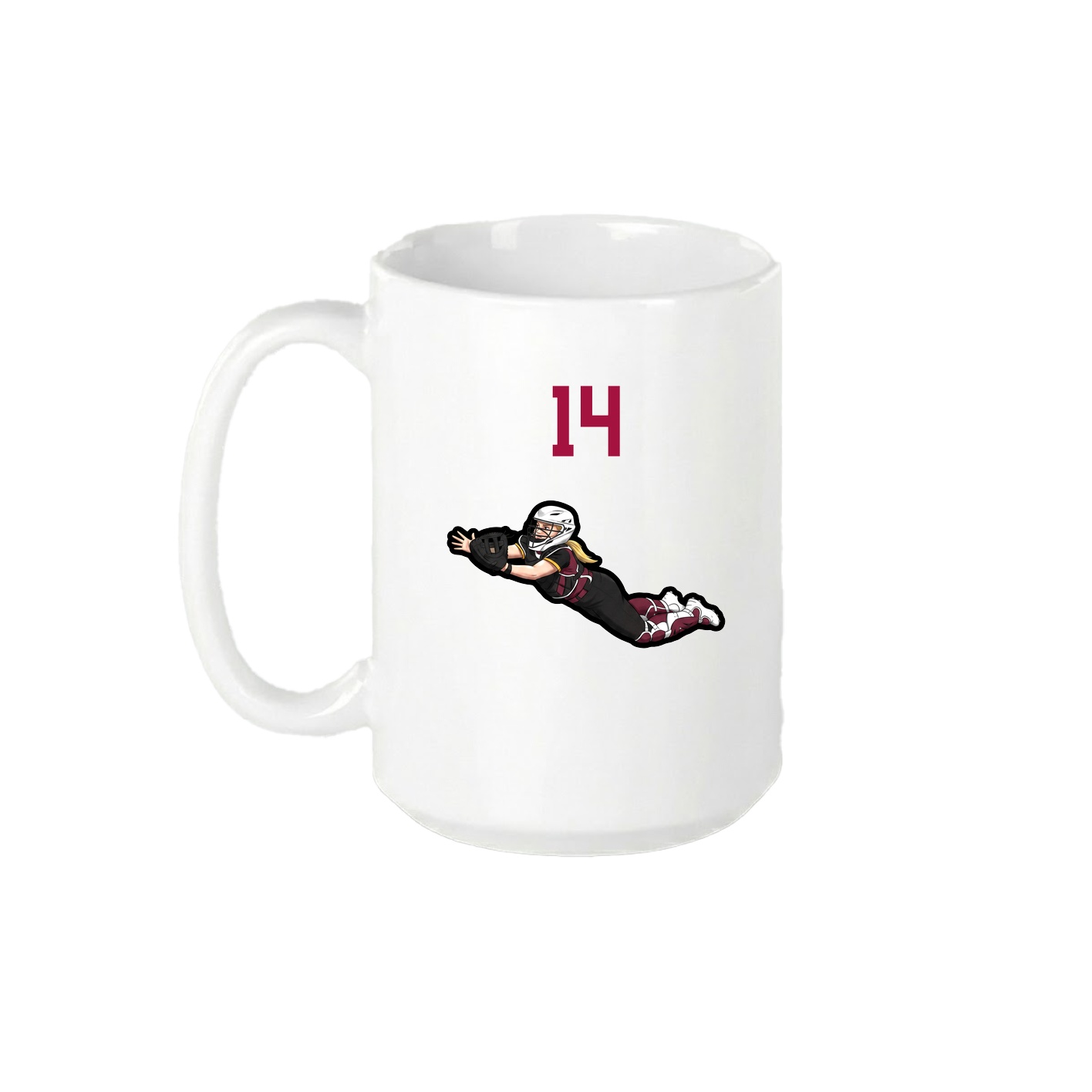 15oz Coffee Mug — Number Top in White