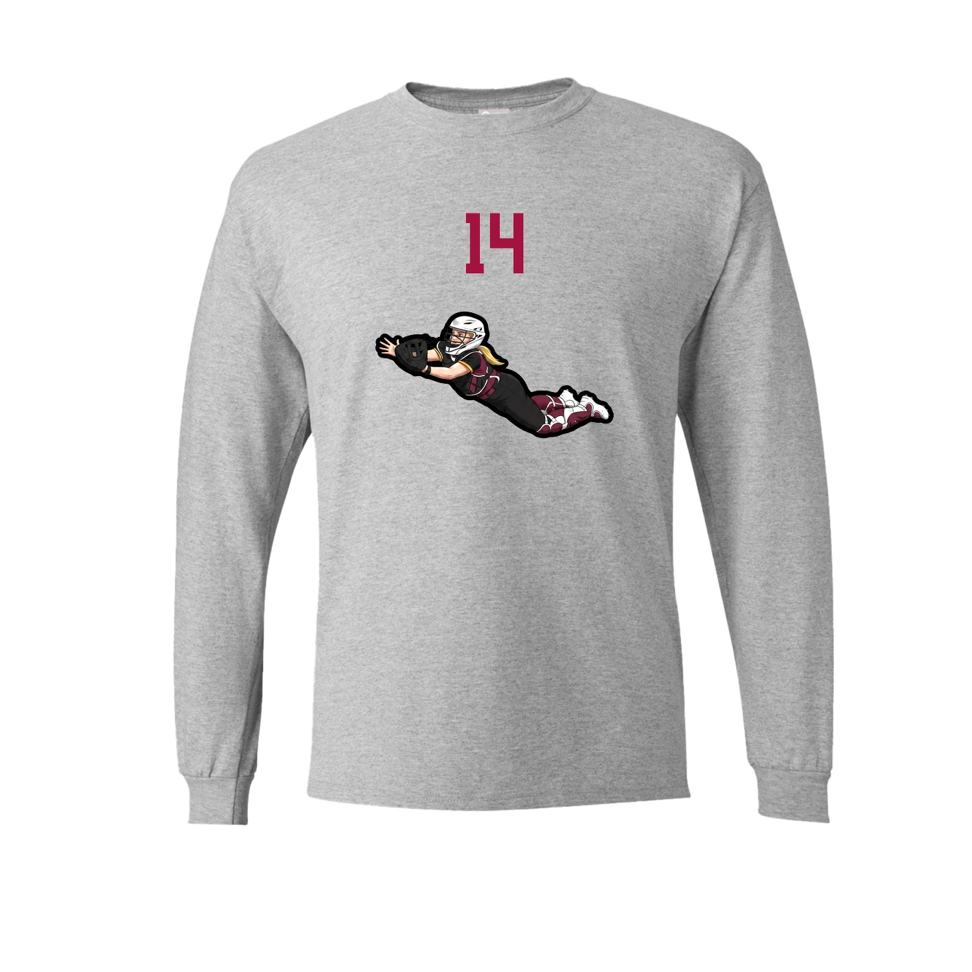 Long Sleeve Tee — Number Top in Grey