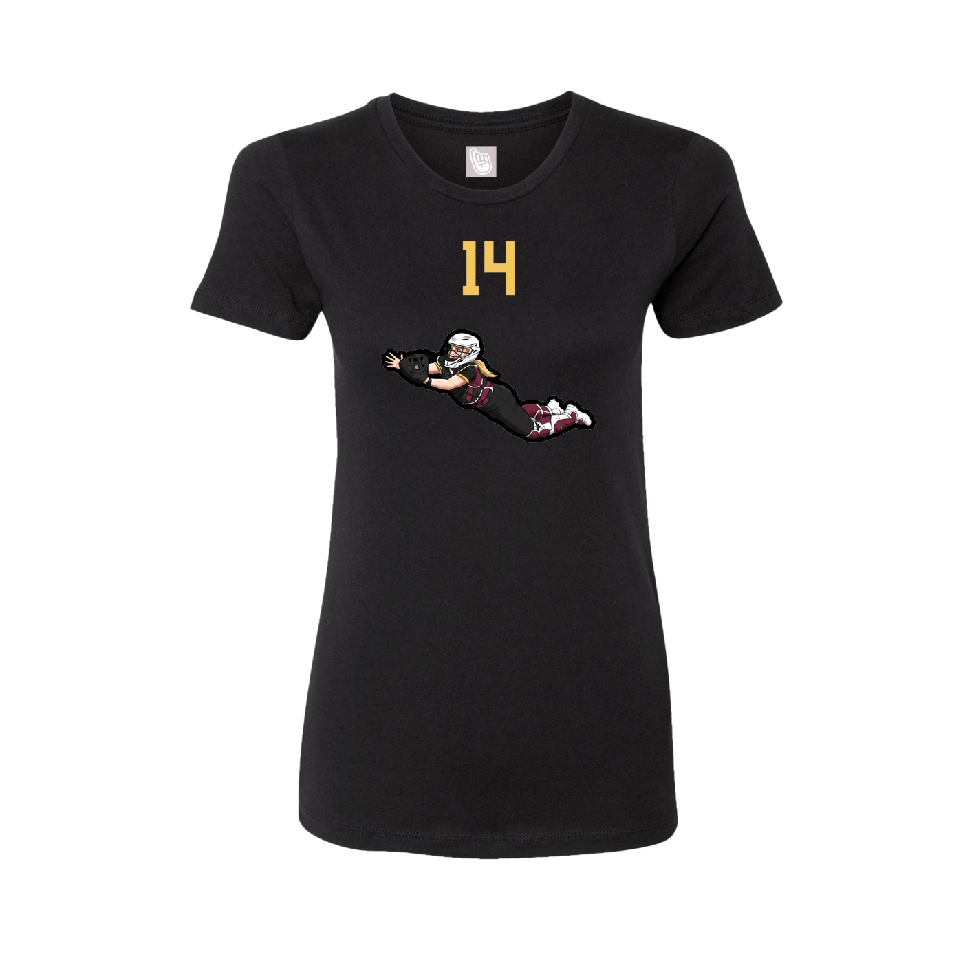 Fitted Women's Tee — Number Top in Black