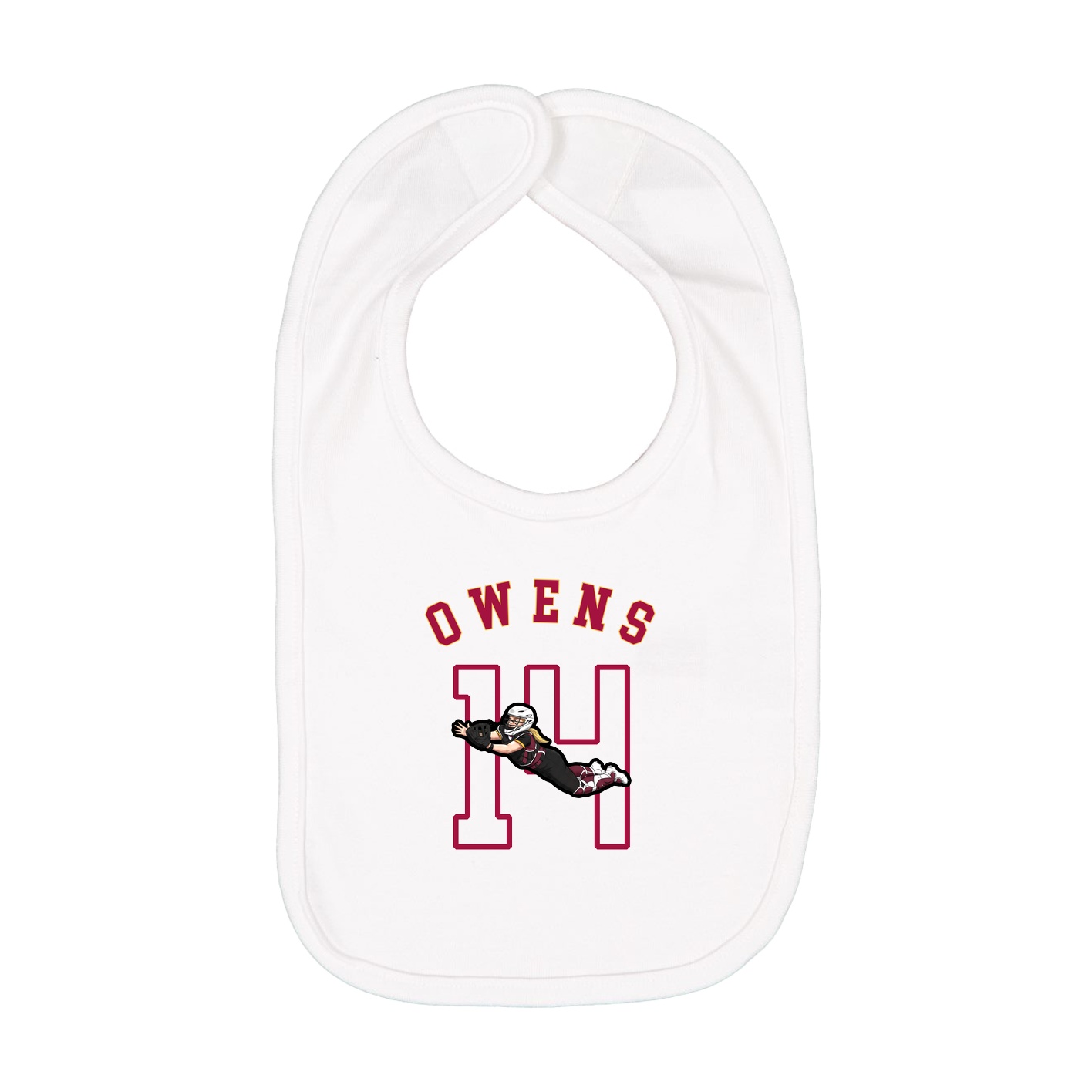 Infant Bib — Shirsey Arch in White