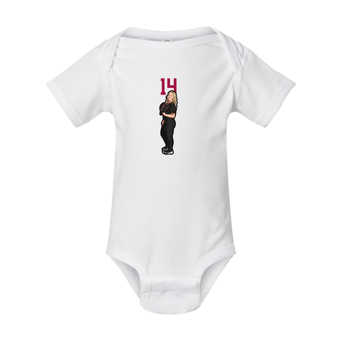 Baby Onesie — Number Top in White