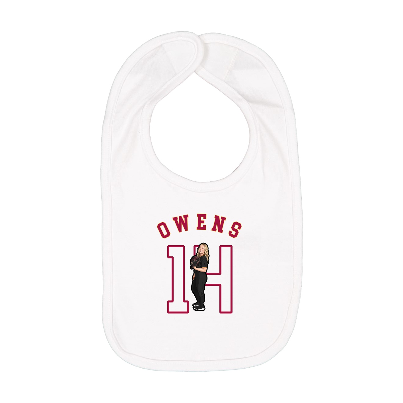 Infant Bib — Shirsey Arch in White