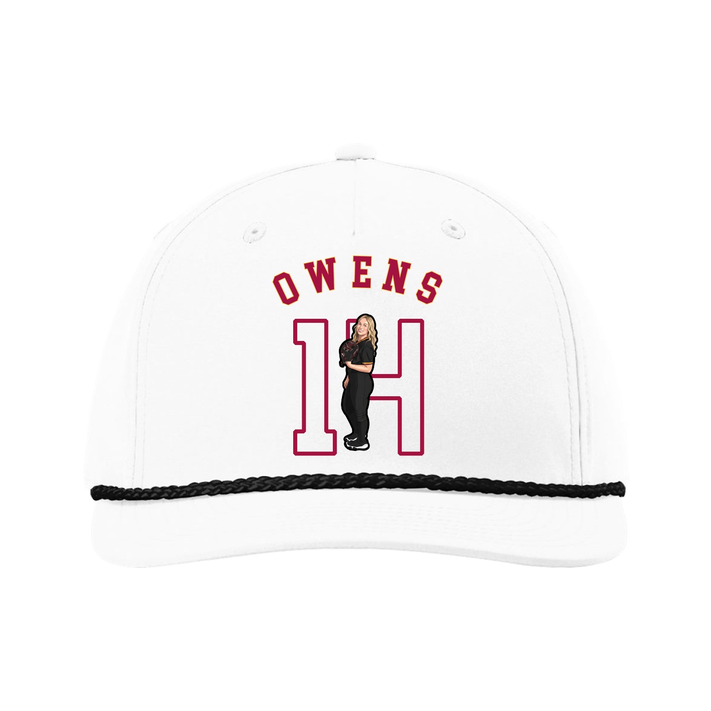 Five-Panel Classic Rope Cap — Shirsey Arch in White
