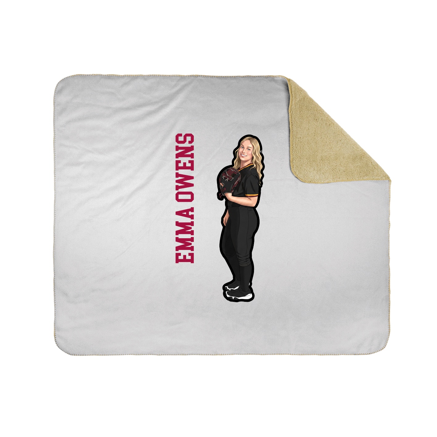 Throw Blanket — Name Vertical in White