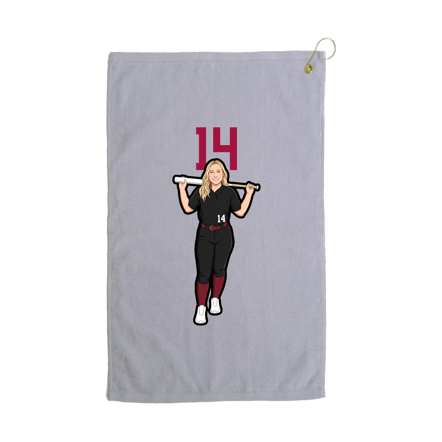 Golf Towel — Number Top in Grey