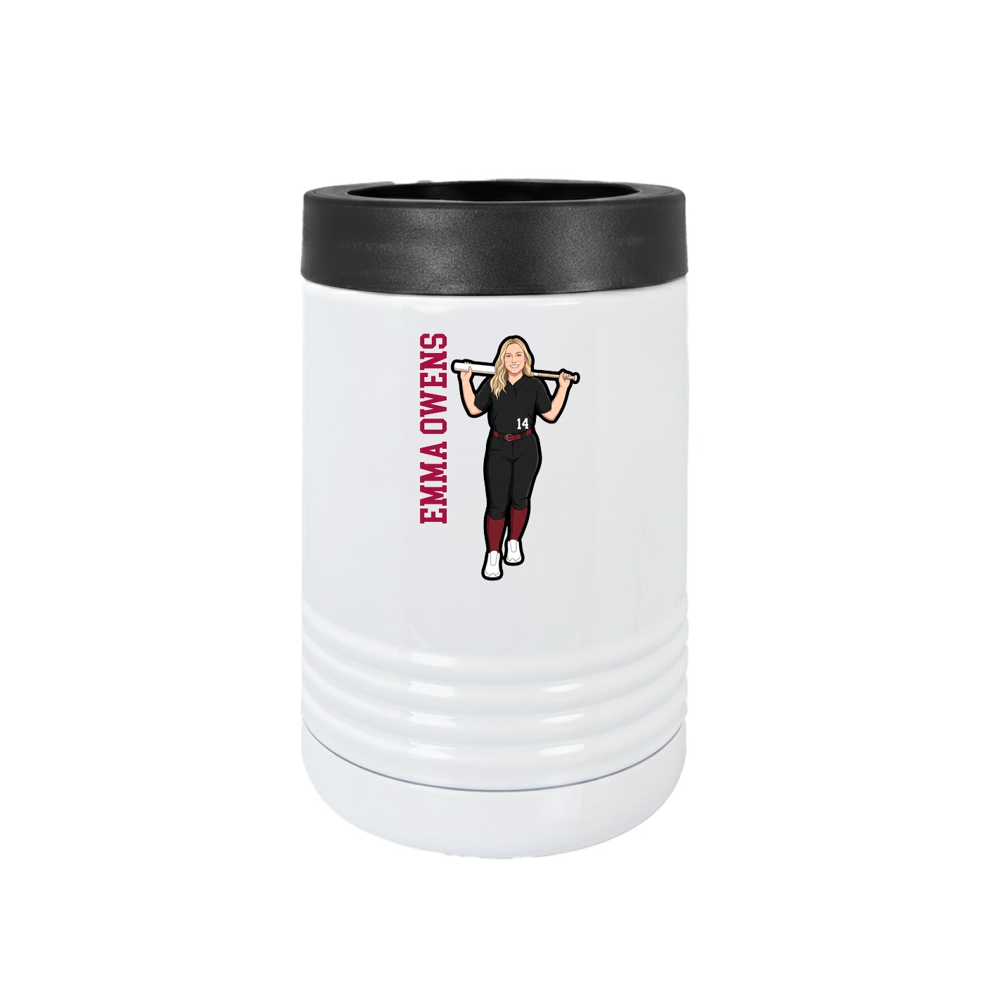Beverage Holder — Name Vertical in White