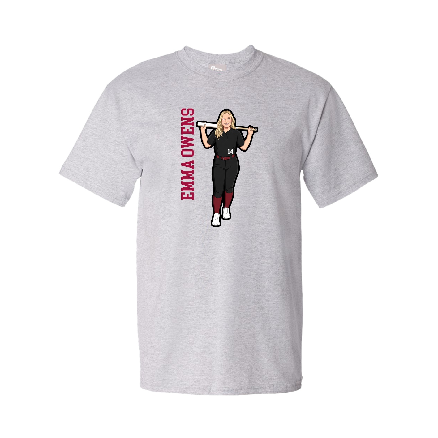 Youth Tee — Name Vertical in Grey