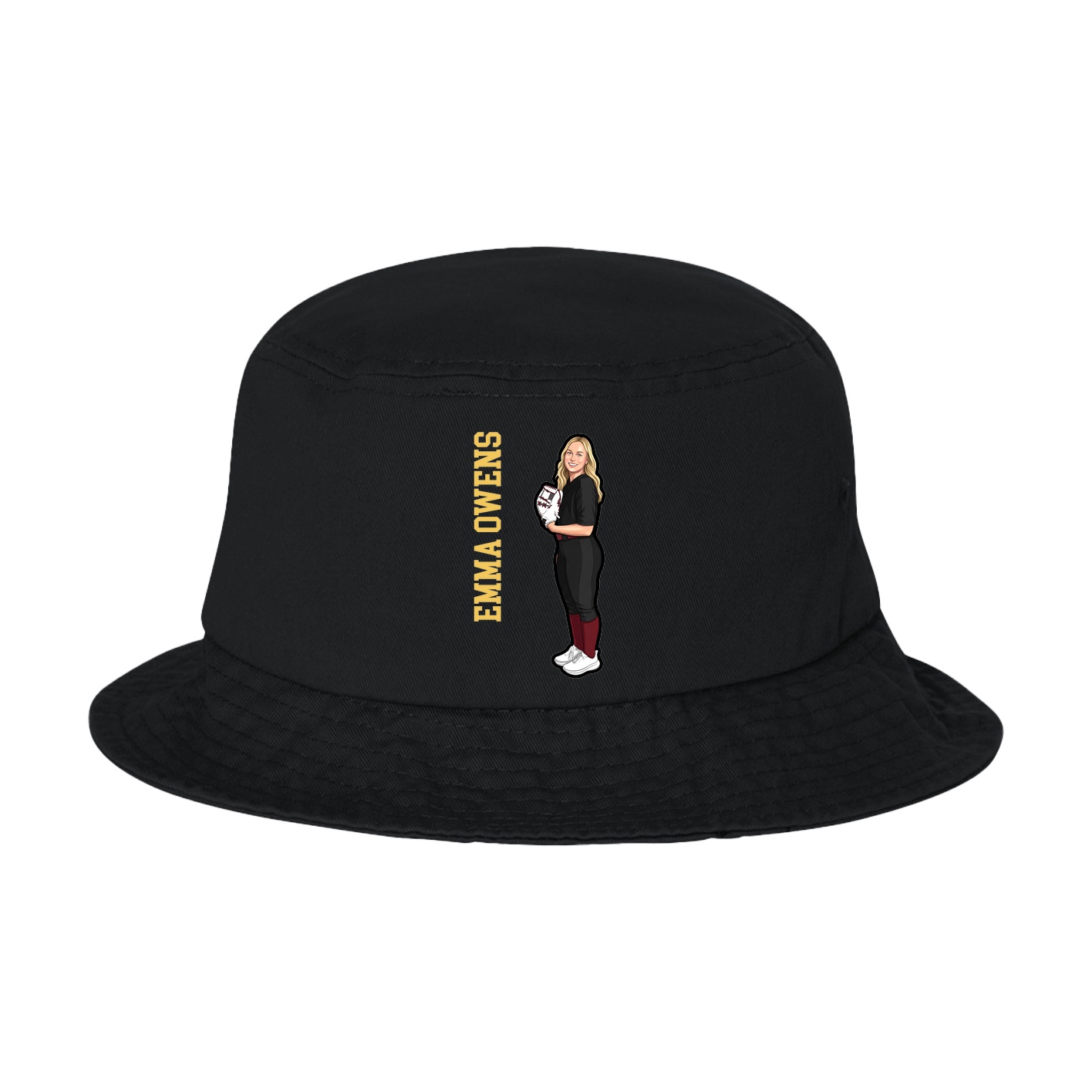 Bucket Cap — Name Vertical in Black