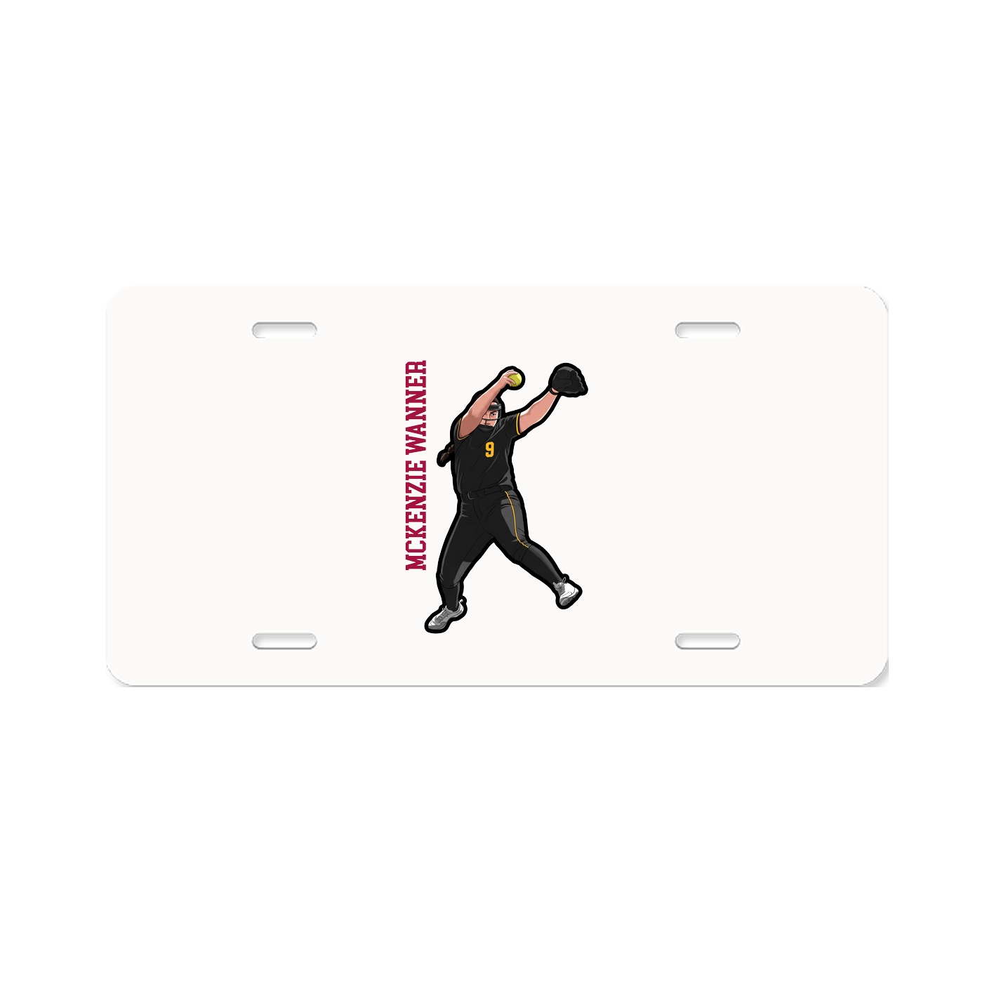 License Plate — Name Vertical in Classic