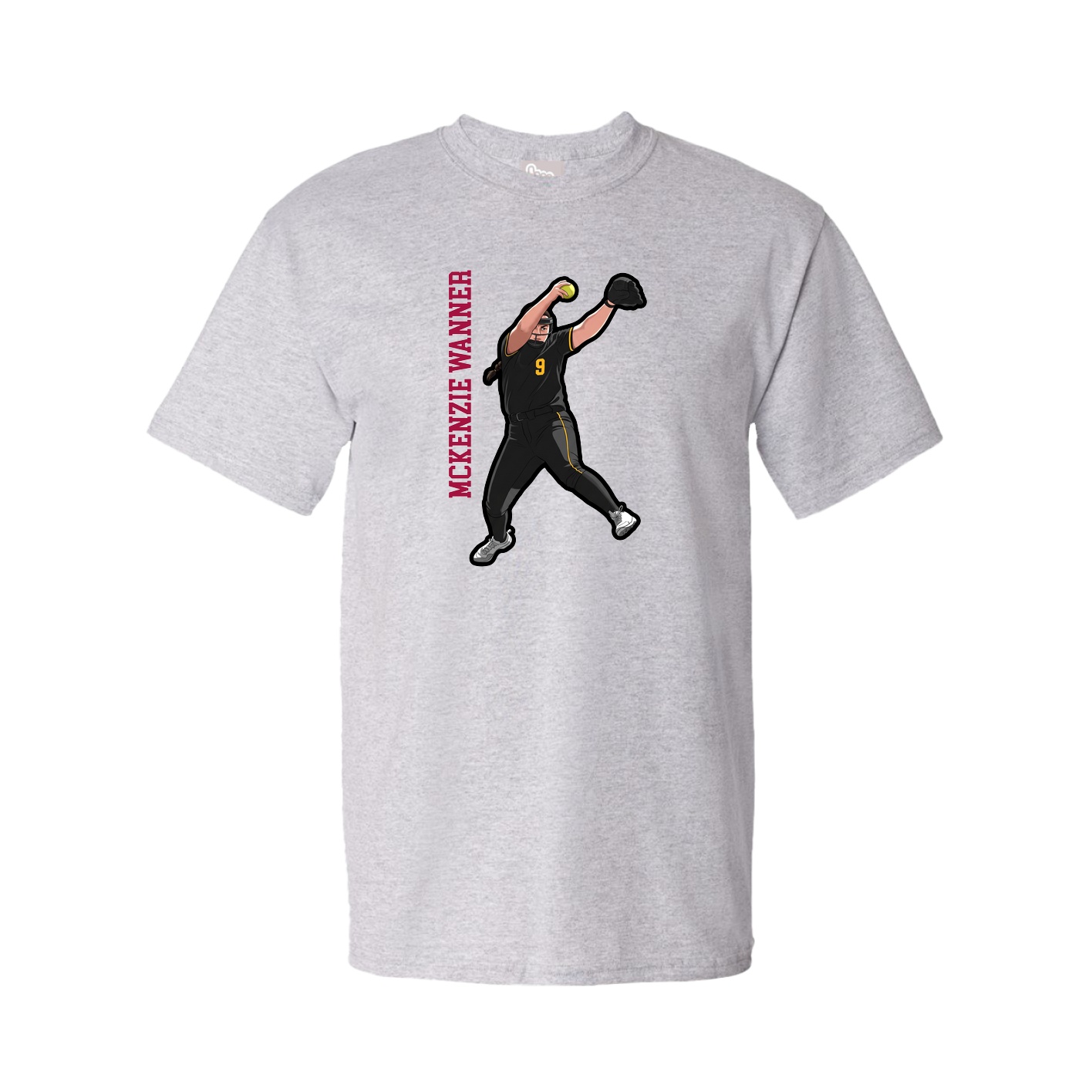Youth Tee — Name Vertical in Grey