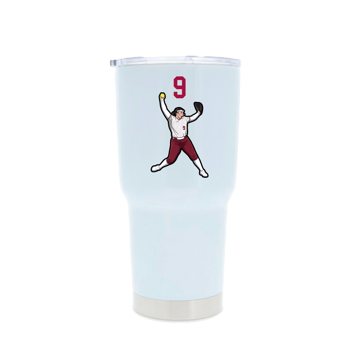 30oz Stainless Steel Tumbler — Number Top in White