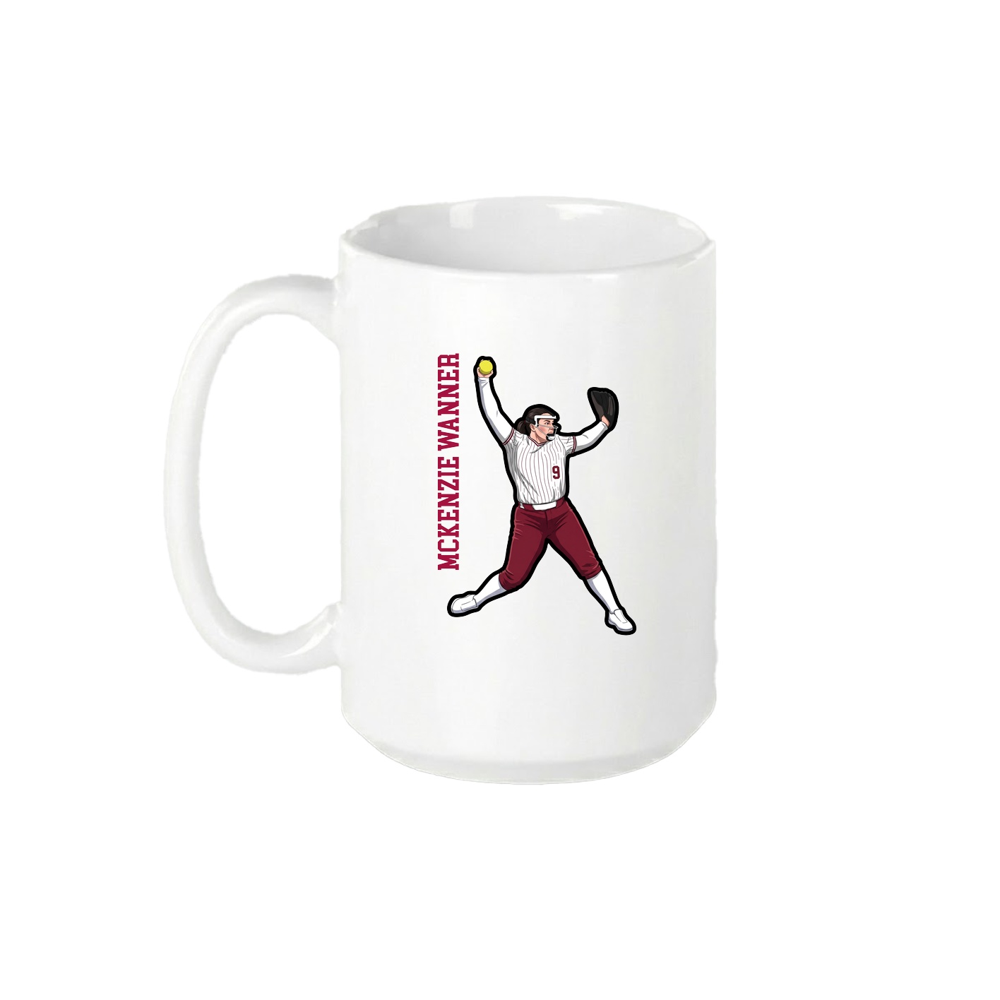 15oz Coffee Mug — Name Vertical in White