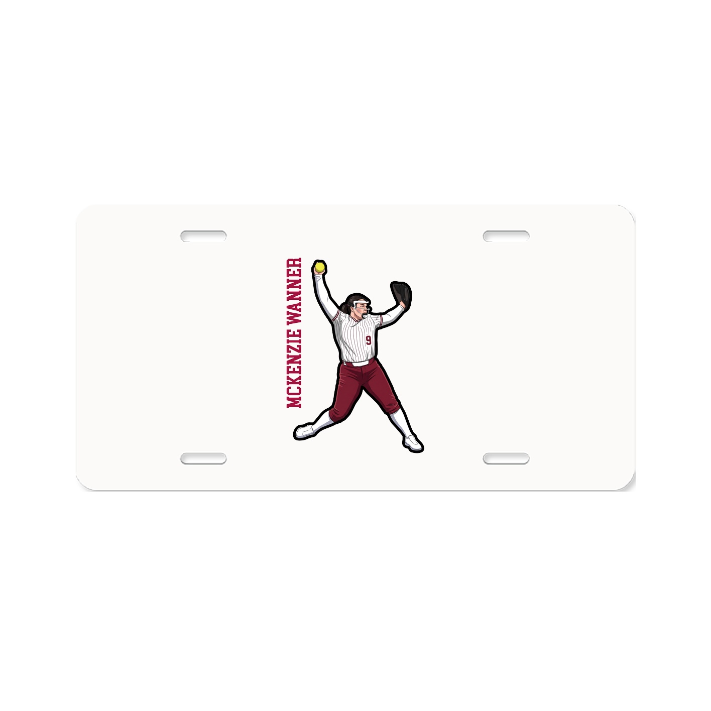 License Plate — Name Vertical in Classic