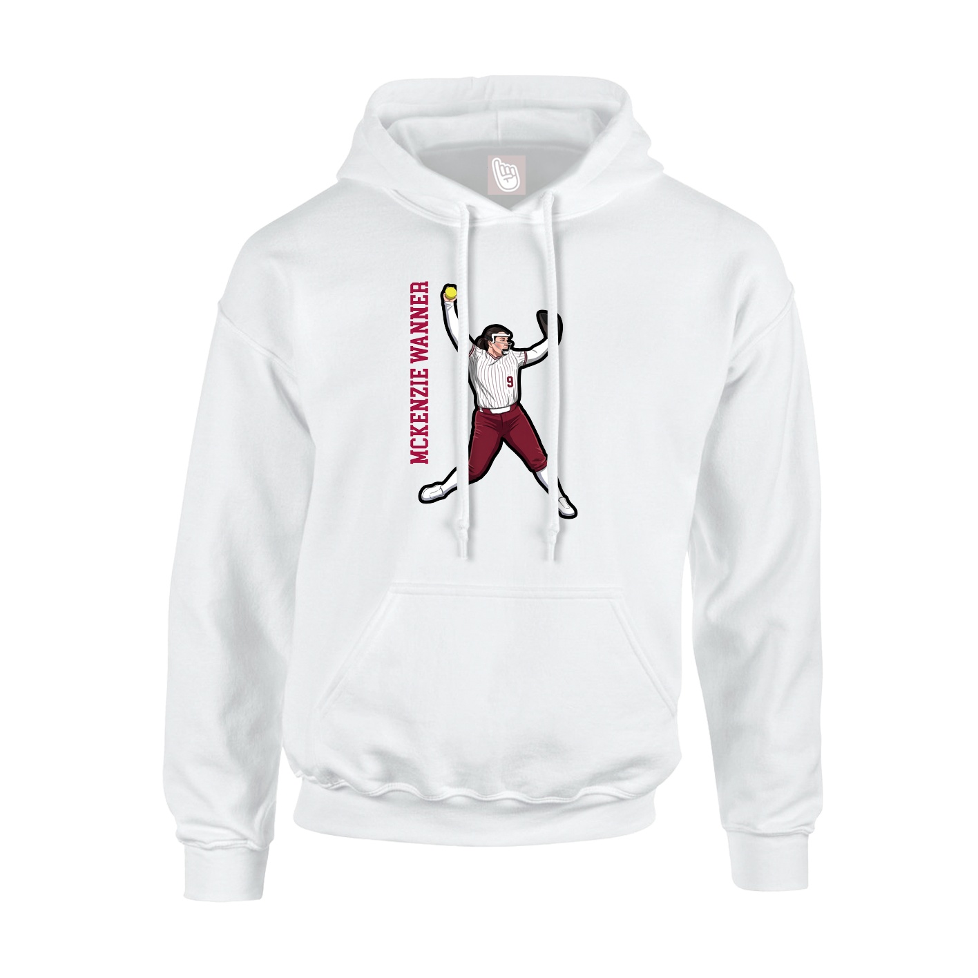 Youth Hoodie — Name Vertical in White