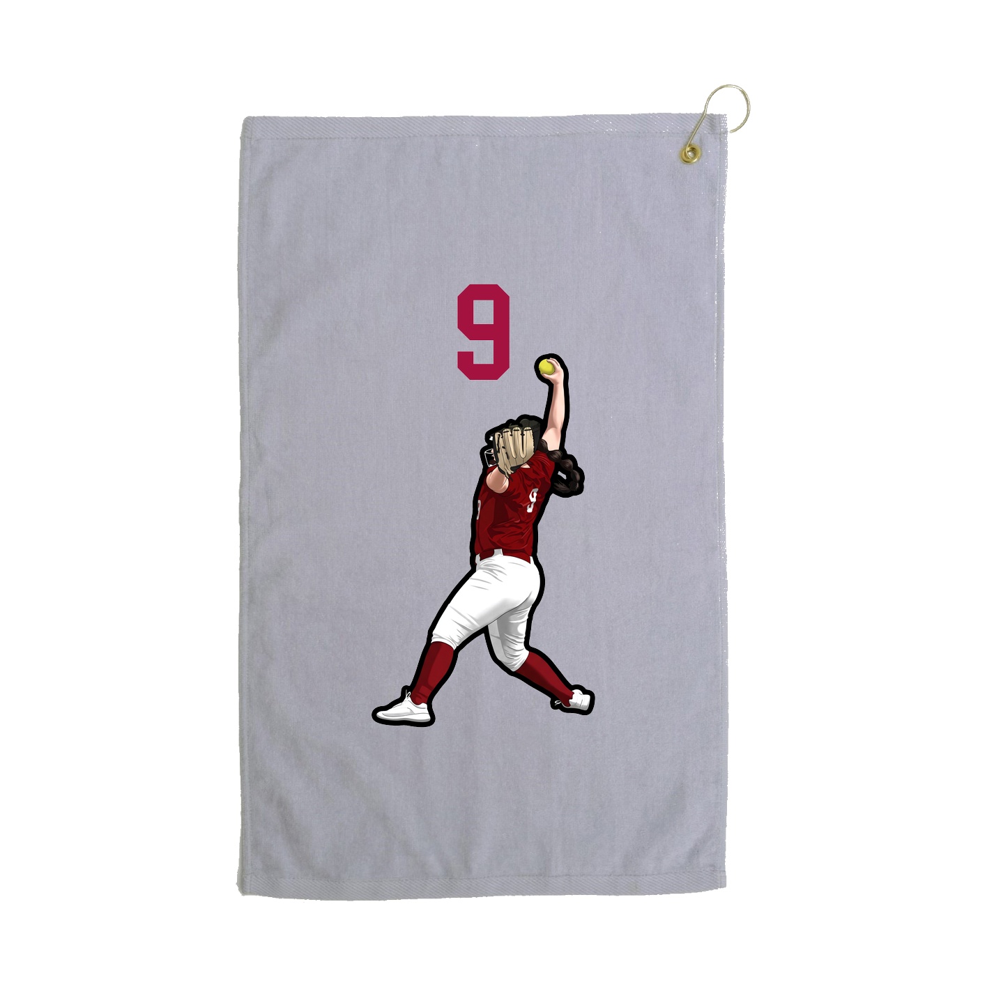 Golf Towel — Number Top in Grey