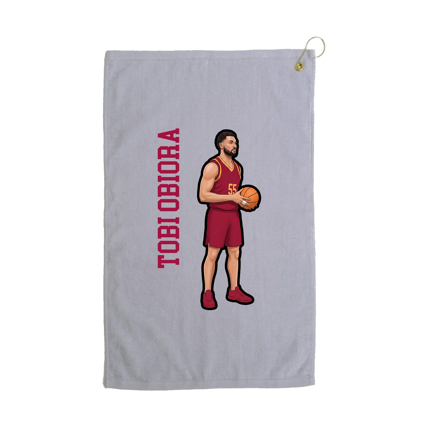 Golf Towel — Name Vertical in Grey