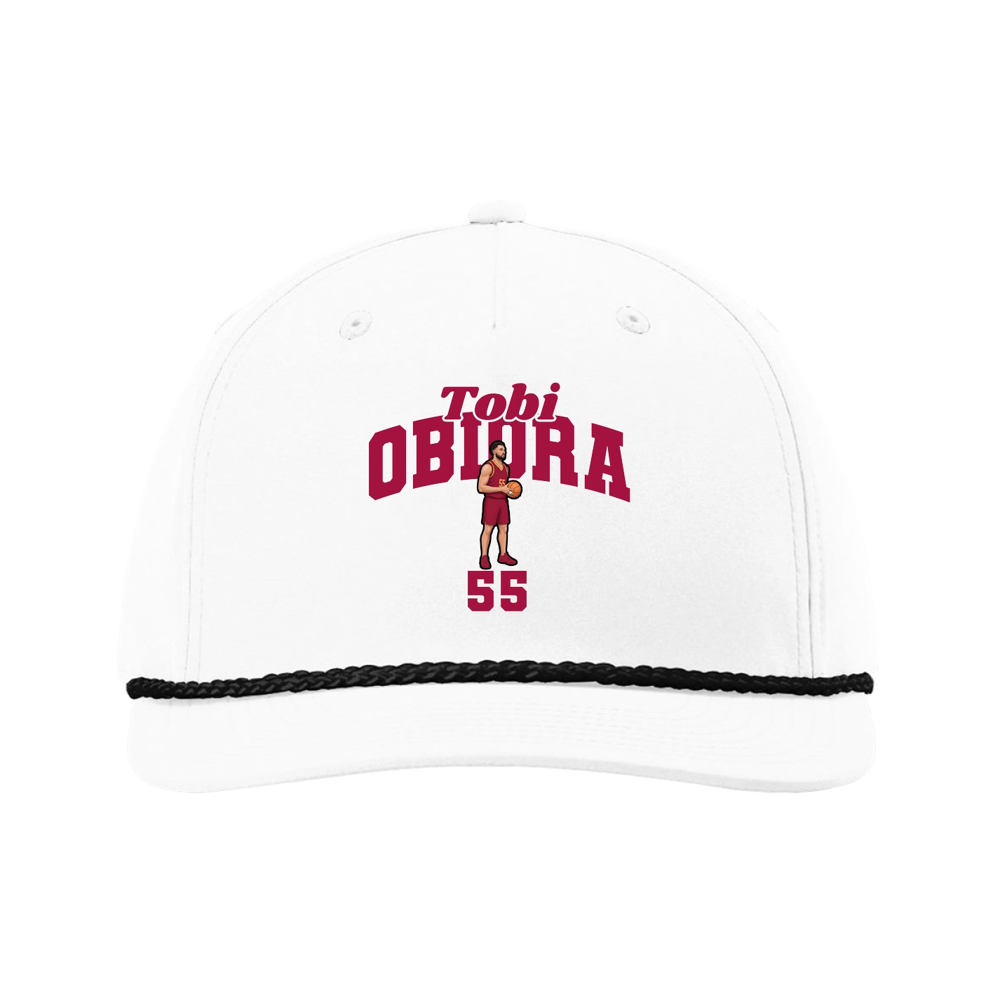 Five-Panel Classic Rope Cap — Signature Arch in White